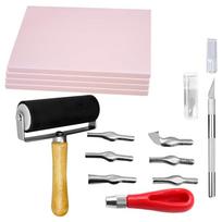 Printing Starter Tool , Linoleum Cutter with 6 Type Roller, Tracings Paper