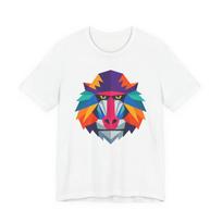 Geometric Colorful Baboon Face T-Shirt | Prism Mandrill Graphic Tee 2XL