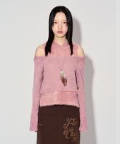 Deviper Romily Cut-Out Hoodie_Baby Pink Os/Free