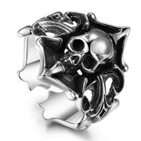 Domineering Personality Skull Ring Male Gothic Ghost Pirate Male Ring Punk Jewelry Accessories Gift Wholesale resizable
