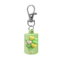 Portable Lipstick Bag Makeup Pouch Lip Balm Bag Keychain Holder Lipsticks Protective Cover Balloon Shape Cap For Lipgloss Balm žalia