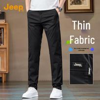JEEP Men's Summer Thin Straight-Leg Casual Pants 33 juoda