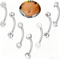 Spice Girls Essential Gold and Silver Two-Color Stainless Steel Unisex Belly Nail Design Personality Piercing Body Jewelry 0.8
