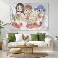 1pc N-Nichijou My Ordinary Life Anime Tapestry Wall Hanging Kawaii Room Decor Aesthetic Room Decor Room Decoration Items 100X70CM