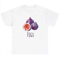 Watercolor Fig Fruit Coquette White TShirt S