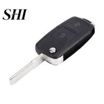 2 Buttons Remote Folding Car Key Shell Case Replacement for Golf
