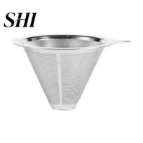 Stainless Steel Coffee Funnel Filter 304 Double Layer Fine Mesh Paperless Reusable Strainer Pour Over Dripper Cone Maker Accessories Food Grade S