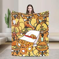 Chikn Nuggit Animacinis Anime Šilta Minkšta Antklodė Dekoratyvinė Pliušinė Antklodė Naujoviška Miegamojo Flanelinė Paklodė Sofos Lovo Dangalas 75X95CM
