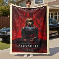 1 vnt. ANNABELLE COMES HOME Lauko flanelės pledas Minkštas pliušinis dekoras iškyloms, stovyklavimui, miegamajam, žaidimų kambariui, biurui1223A 75X95CM