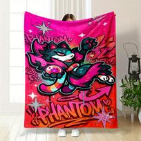 A Colorful Graffiti-style Design Featuring a Vibrant Character and Text. for All Seasons Blanket Lunch Break Throw Gift 75X95CM