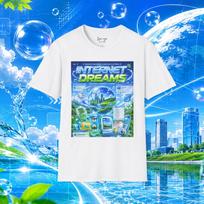 Frutiger Aero Shirt Retro Internet Tee, Y2K Webcore Cyber Aesthetic Graphic T-Shirt, Futuristic Aqua Design Unisex Cotton Tee 3XL