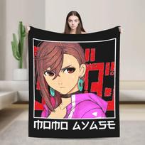 Dandadan Momo Ayase Antklodės Flanelinės Vasarinės Oro Kondicionieriaus Daugiafunkcinės Minkštos Pledas Sofai Automobilio Kilimo Gabalas 75X95CM