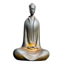 2Pcs Zen Buddha Statue Set, Ceramic Meditation Figurine for Home Decor