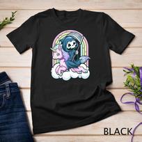 Kawaii Pastel Goth Cute Creepy Unicorn Grim Reaper Unisex T-shirt 1 2XL