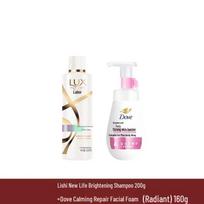Lux New Vibrant Shine Shampoo & Cleansing Foam Set