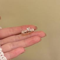 Lace Pearl Ring, Female Niche Design, Light Luxury, High-end Index Finger Ring, Stacked, Wearing A Large Ring with Thick and Fat Hands adjustable