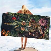 Vibrant Graphic Mystical Art Beach Towel - Ultra Absorbent & Fast Drying Microfiber, Perfect for Picnic, Poolside & Summer Vibes 50x100cm