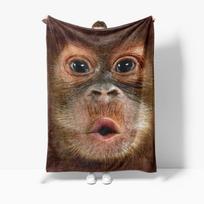 Humorous Hip Hop-Themed Monkey Blanket - Machine Washable, Versatile for Couch, Bed, Office Naps Size: 75*100cm, Weight: 230 GSM