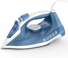 Fast Heating 1200W Steam Iron, 7.03oz Non-Stick Ceramic Soleplate, Self-Cleaning, Blue mėlyna