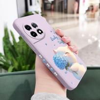 Blue Silk Cat Phone Case For Oneplus 13 13R 12 12R 11 11R 10 10R 10T 9R 9RT 9 8T 8 7 7T Pro 5G Liquid Silicone Cover OnePlus 13R 5G šviesiai violetinė spalva