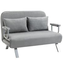 Miegamasis sofos, dvigulė sofa, svečių lova, su 2 pagalvėmis, pilkos spalvos