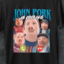 John Pork Meme T-Shirt, Funny Memes Tee, Brainrot Meme Apparel, Viral Meme Gift for Teens & Adults, Dih Memes Shirt, John Pork Is Calling L
