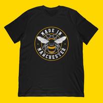 Made in Manchester bee T-Shirt | Honeybee crest, Manchester pride S