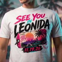 Gta 6 marškinėliai, Iki pasimatymo Leonidoje T-shirt, Vice City bagažo etiketės grafika L white