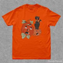 Halloween Shirt, Screaming Black Cat And Pumpkins Shirt, Cat Pumpkins Graphic Tee, Vintage Halloween Cat Lover Tee, Halloween Gift 2XL