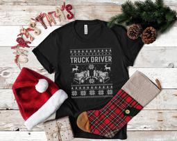 Ugly Truck Driver Christmas T-Shirt Funny Trucker, Tank Top, T-shirt, T-shirt,T-shirt, T-shirt, Apparel Gift XL