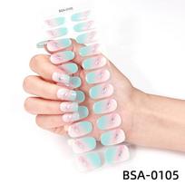 1pc No-Bake Gel Nail Stickers With Rhinestone and Gold Foil Patterns, Bow and Checkered Design, Semi-cured. BSA-0105