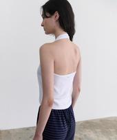 Annies Etta Ribbed Halter Sleeveless (White) White