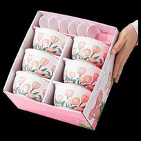 Jinzhi Xing Tulip Ceramic Bowl and Spoon Set
