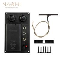 NAOMI 4/4 smuiko paėmimo rinkinys elektriniam smuikui, tylus EQ preampas, su po tilteliu esančiu pjezo laikikliu + varžtai, skirtas pasidaryk pats smuiko meistrui black