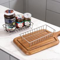 Stainless Steel Spice Rack Rust Resistant Open Wire Design Heavy Duty for Restaurant Commercial Kitchen Spice Storage sidabras