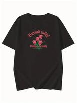 Floral Tulip Print T-shirt L