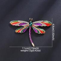 Weiman Colorful Dragonfly Brooches Luxury Women Rhinestone Crystal Gold Plated Drip Oil Alloy Customize Designer Brooch Pins XD824363-1 auksas