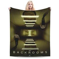 Relax Backrooms Horror Movie Blanket Merch Sofa Decorative Throw Blanket Super Warm Flannel for Bedroom Size: 75*100cm, Weight: 230 GSM