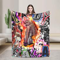 Lady Gaga Mayhem Album Blanket Soft Novelty Plush Throw Blanket For Couch Chair Airplane Travel Bedspread Bed Cover Size: 75*100cm, Weight: 230 GSM