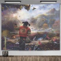 Chief Keef In The Garden Of Eden Wall Hanging Tapestry Hippie HipPop Rapper Tapestries Meme Aesthetic Bedroom Decoration 100X70CM