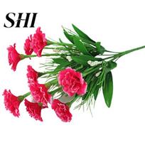 Fake Flower 1 Bouquet Artificial Carnation Exquisite Non-fading 10 Heads Simulation Mother Day Gift for Home rožinė raudona spalva