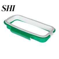 Trash Bag Holder Hanger Convenient Saving Space Plastic Garbage Hanging Storage for Kitchen Rubbish žalia