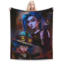 Arcane Vi Jinx Pliušinis Antklodė Mergaitėms Berniukams Flanelinis Mėtomasis Antklodė Svetainei Šiltas Minkštas Dizainas Kokybiškas Lovos Užtiesalas Dovana 75X95CM