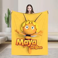 Bitė Maja su gėlėmis pledas Animacinis minkštas spaudinys pliušinis metamas pledas lauko kelionėms lėktuvu flanelinis lovatiesė lovos užvalkalas 75X95CM