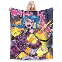 Arcane Vi Jinx Pliušiniai pledai Studentams Flanelinis metamas pledas ant sofos, fotelio, lovos Super šiltas pledas Gimtadienio dovana 75X95CM