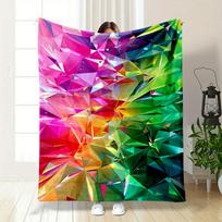 Geometric Pattern with Vibrant, Colorful, Faceted Gradient Triangles. for All Seasons Blanket Lunch Break Throw Gift 75X95CM