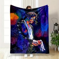A Vibrant Portrait with Colorful Brushstrokes Blending In a Cosmic Setting. for All Seasons Blanket Lunch Break Throw Gift 75X95CM