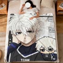 Gerbėjų meno Šaunus Anime Mėlynas L-lock Chibi Flanelinis Minkštas Šiltas Pliušinis Antklodė Sofa Svetainė Naminių Gyvūnų Namai Miegamasis Dovana Namai Automobilis Nešiojamas 75X95CM
