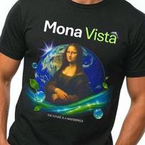 Frutiger Aero Mona Vista Shirt, Photoshop Crafted Webcore Scenecore Graphic Tee, Retro Futuristic Earth Art Aesthetic Unisex Top M