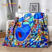 Retro animacinis Rockman Mega Man žaidimo minkštas pledas, šildantis metamas pledas, patogus pledas iškylai, lovoms, sofai, namų miegamajam 75X95CM
